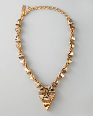 Oscar de la Renta Triangle Cluster Necklace - Golden.jpg